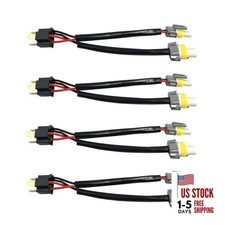 4Pcs H4 9003 Male to 9005 9006 Female Ceramic 2 Way Splitter Wire Bulb Socket