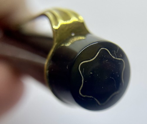 Seltener 50er Jahre neuwertiger Montblanc 244 Celluloid Füllfederhalter - 14k OB Feder - restauriert - Bild 20 von 24