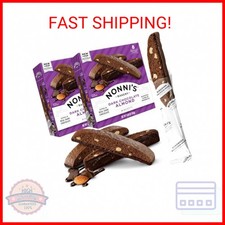 Nonni's Dark Chocolate Almond Biscotti Italian Cookies - 2 Boxes Dark Chocolate