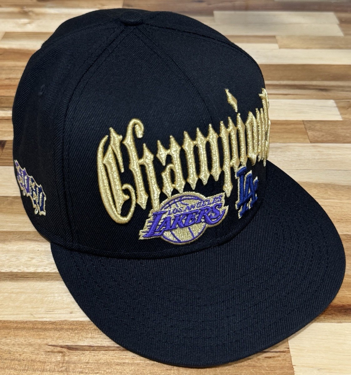 New Era 59Fifty Champions NBA Lakers MLB Dodgers Collab Hat Sz