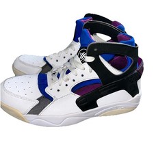 Nike Boys 5.5Y Air Flight Huarache 705281-100 White Purple Blue Running Shoes