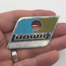 VINTAGE LUDWIG 1970 s 70 s BLUE And OLIVE Drum BADGE Pointy Original Part 78