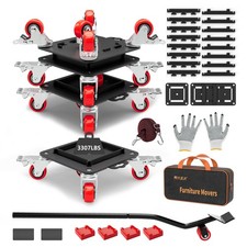 Furniture Dolly 5 Wheels Heavy Duty with Removable Side Guards,3307 Lbs Capac...