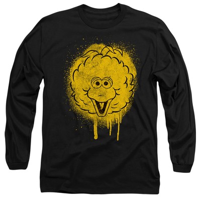 Sesamstraße Big Bird Graffiti Spray Face Langarm T-Shirt S-2XL, schwarz