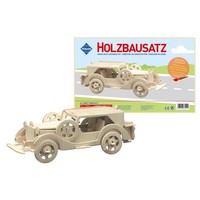 Pebaro Oldtimer I 3D-Puzzle Holzbausatz Mit 46 Teilen Unbehandeltes Holz