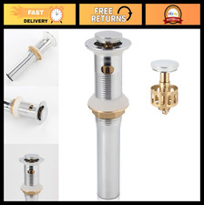 Polished Chrome Pop Up Sink Drain with Overflow Detachable Basket Stopper