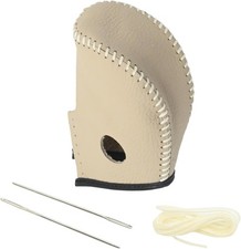 Gear Shift Knob Cover with Beige Stitches, Shift Lever Leather Sheath, Replaceme