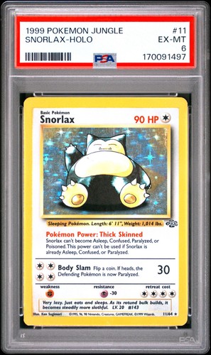Snorlax (Unlimited) graded PSA 8 for sale on eBay