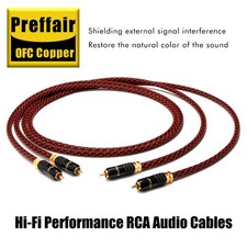Audiophile OFC Copper RCA To RCA HiFi Audio Signa Interconnect Cable Cord