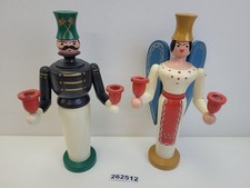 2x Kerzenhalter Lichter Bergmann & Engel Holz Erzgebirge Winter Deko #262512