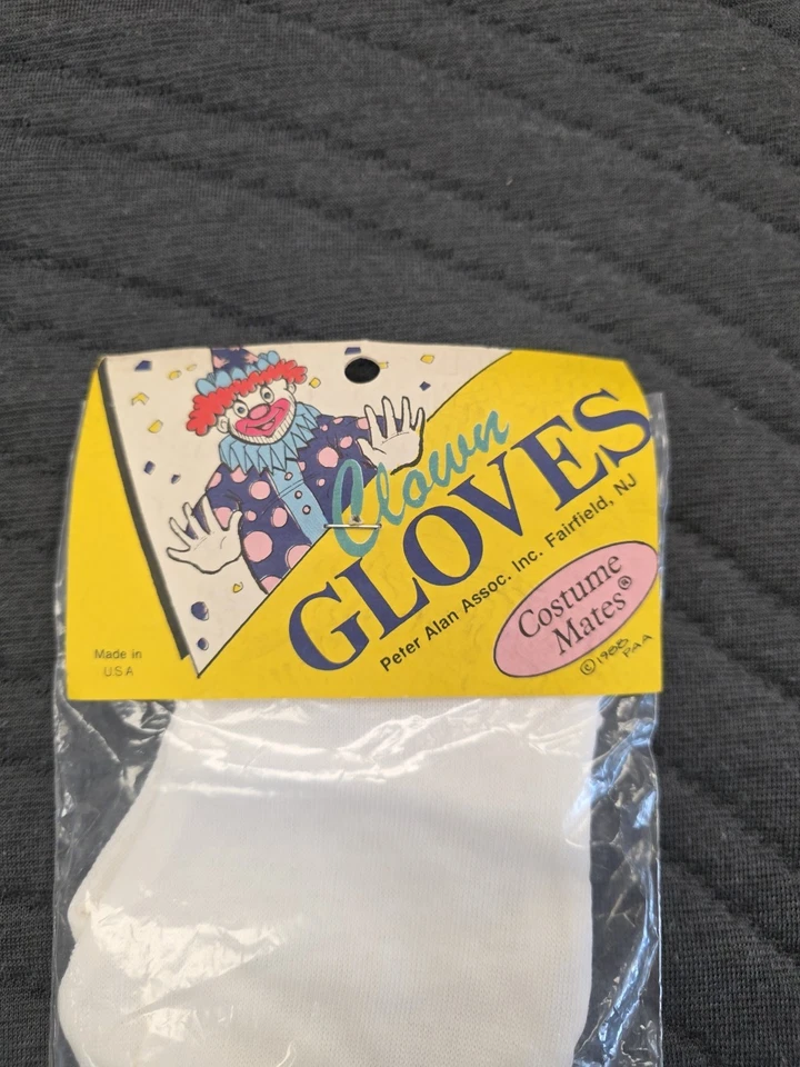 Vtg Costume Mates Clown Gloves White 1988 NIP NOS - Image 2 of 4