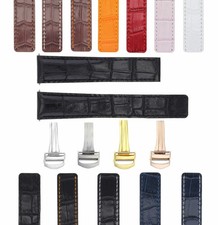 18-20MM LEATHER WATCH BAND STRAP FOR FIT CARTIER TANK FRANCAISE AMERICAN CLASP