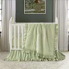 Farmhouse Crib Bedding Sets for Girls and Boys  3 Piece 3-piece Light Green