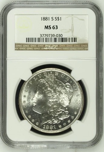 1881-S Morgan Silver Dollar NGC MS 63 / 3779739-030 *Blast White!*