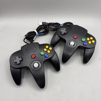 Third Party Nintendo 64 Controller Black x2 Tested- USB Plug-in