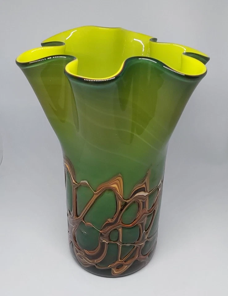 TRES BEAU VASE ART GLASS / SOUFFLÉ À LA CANNE / ANNÉES 60 - Photo 1/4