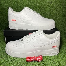 Taglia 13 - Nike Air Force 1 x Supreme Low Box Logo - Bianco
