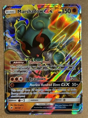 Pokemon Card Marshadow GX 80/147 Sun And Moon Burning Shadows NM-MINT 2017