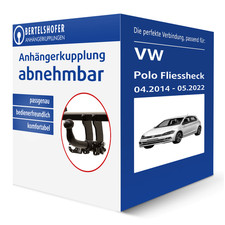 Auto Hak Anhängerkupplung abnehmbar für VW Polo Fliessheck Typ 6R/6C AHK NEU