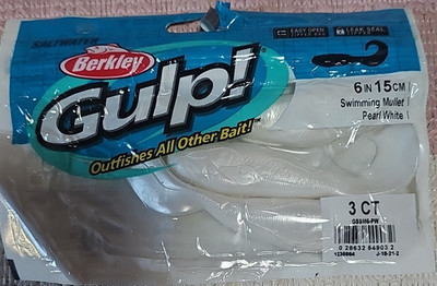 Berkley Gulp! Swimming Mullet 6 in Pearl White Swimbait 3ct 2 Pack Saltwater