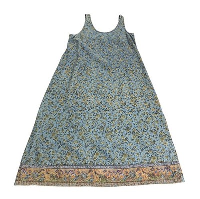 Vintage 90s Agapo Jumper Maxi Dress M Floral All Over Print Cotton Cottagecore