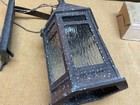 Antique 14” Hexagon Bronze Copper Porch Scone Light Textured Glass Wall Mount — photo 5