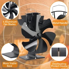 Wood Stove Fan Heat Powered Stove Fan Heater Fireplace Fan For/Pellet/Wood