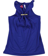 I.N.C Womens Hardware Halter Top Shirt, Blue, X-Large