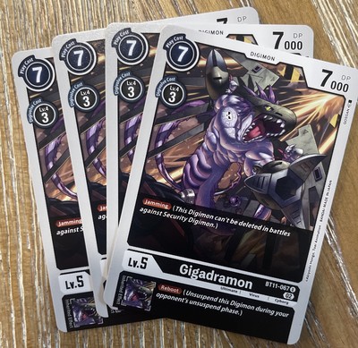 Gigadramon Nonfoil - BT11-067 NM - Digimon TCG Playset Of 4