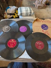 Vintage 78 rpm Collection Lot of 5, RCA Victor ,mercury, okeh,tops,columbia
