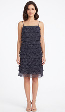 Talbots Petites 10P 12P Dress Tiered Ruffle Formal Shift Polka Dot Vtg Fairycore