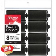 Annie 1.25" X-Large Foam Hair Rollers 8 Count Heatless Curls