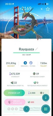 Pokémon Shiny Rayquaza Background San Francisco | PTC Go | Trade 20k Dust