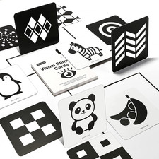 High Contrast Baby Flashcards, Black White Color Newborn Brain Development Toys,