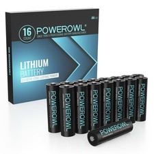 POWEROWL Lithium Batteries AA 16 Pack, High Capacity 1.5V Double A 16 Pack