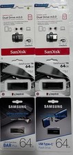 6 X USB Flash Drives 64GB SanDisk, Samsung