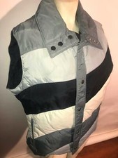 VTG 70S 80S WOMENS MENS M/L STRIPE BUBBLE PUFFY SKI VEST JACKET