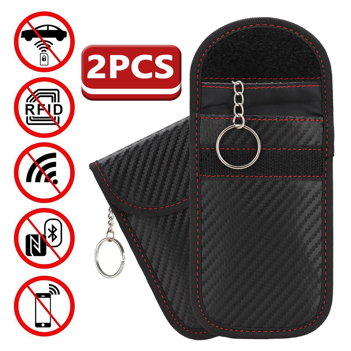 2Pcs Faraday Bag RFID Signal Blocking Shielding Pouch Cell Phone Blocker  Wallet