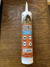 Gorilla Waterproof Caulk & Seal 100% Silicone Sealant, White, 10oz Cartridge