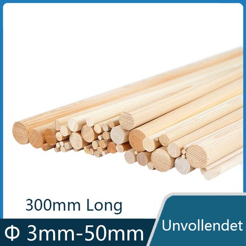 OLYCRAFT 40 Stück Walnuss Holzdübel - Rundstäbe 15cm 4-18mm Für Basteln & Holzprojekte