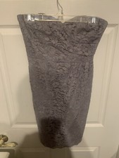 Davids Bridal Mercury Gray Strapless Lace Women’s Size 4