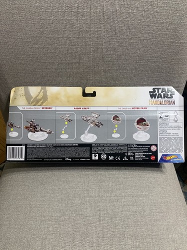 HOT WHEELS STAR WARS Starships 3-Pack Die-Cast Vehicles - Mandalorian Disney NIB - Picture 2 of 2