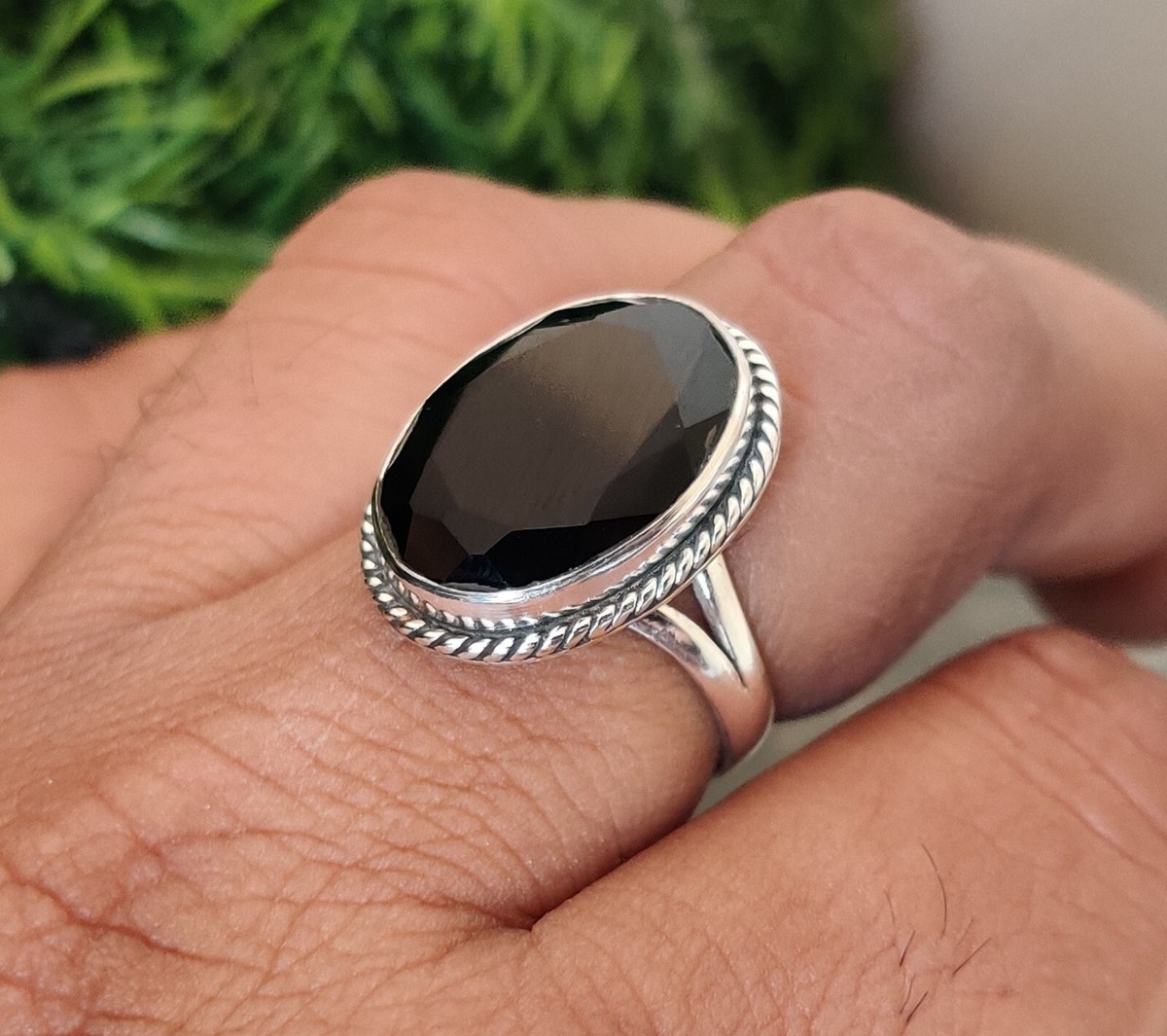 Black onyx Ring 925 Silver Jewelry Beautiful Gift For Her All Size Size