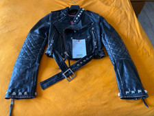 Dsquared Leather Studded Biker Jacket Size It46