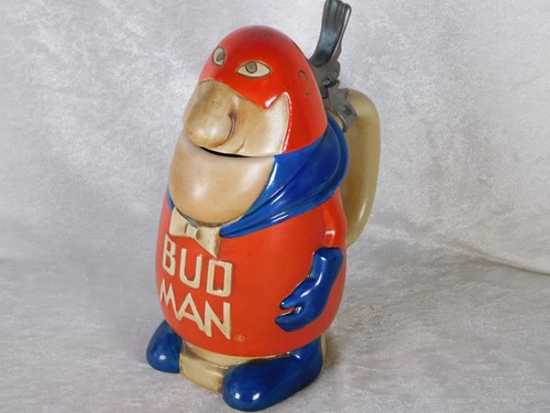 Vintage Originale 1975 CS-1 Bud Man Budweiser Ceramarte Brasile Birra Stein - Foto 2 di 13