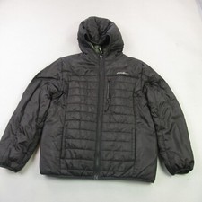 Eddie Bauer Coat Boys Large Long Sleeve Full Black Full Zip Pockets Outdoor