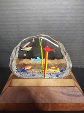 Vintage Murano Style Art Glass Fish Aquarium Paperweight Sculpture. Beautiful
