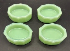 Mosser Glass Jadeite Green Salt Cellars Set of 4 Oval Shape