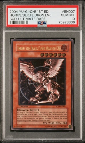 YUGIOH PSA 10 Horus the Black Flame Dragon LV6 SOD-EN007 Ultimate 1st Edition