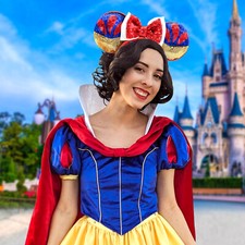 Disney Resort 2025 Snow White Sequined Minnie Mouse Ears Headband Disneyland